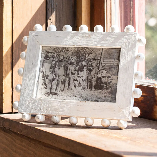 Belle White Frame with Ball Accents