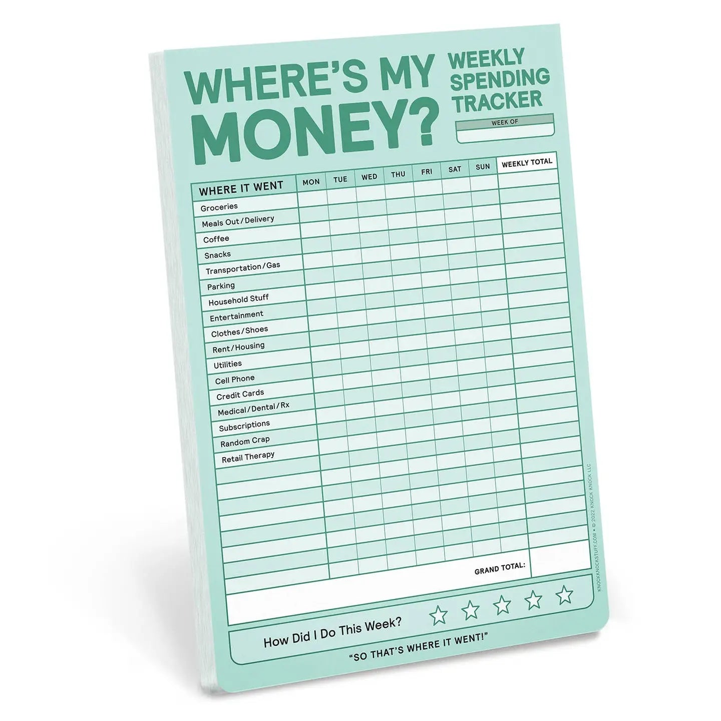Where's My Money Notepad