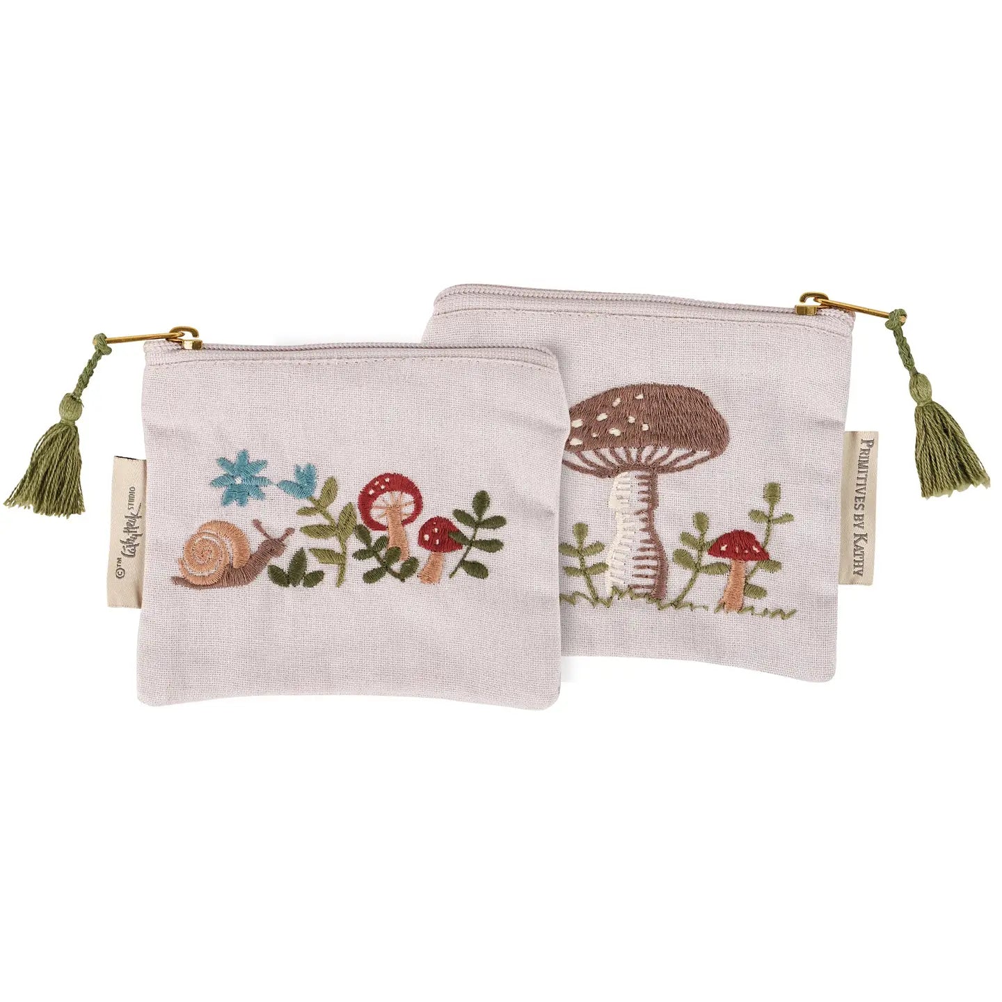 Snail and Mushroom Zipper Wallet