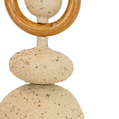 Tan and Metal Textured Candle Holder
