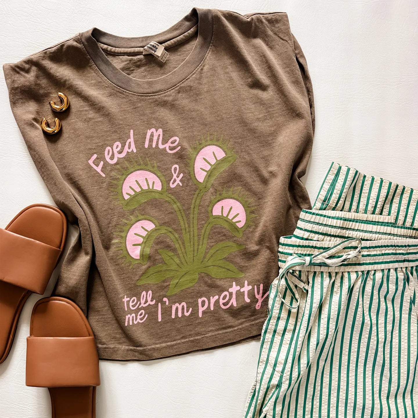 Feed Me Brown Tee